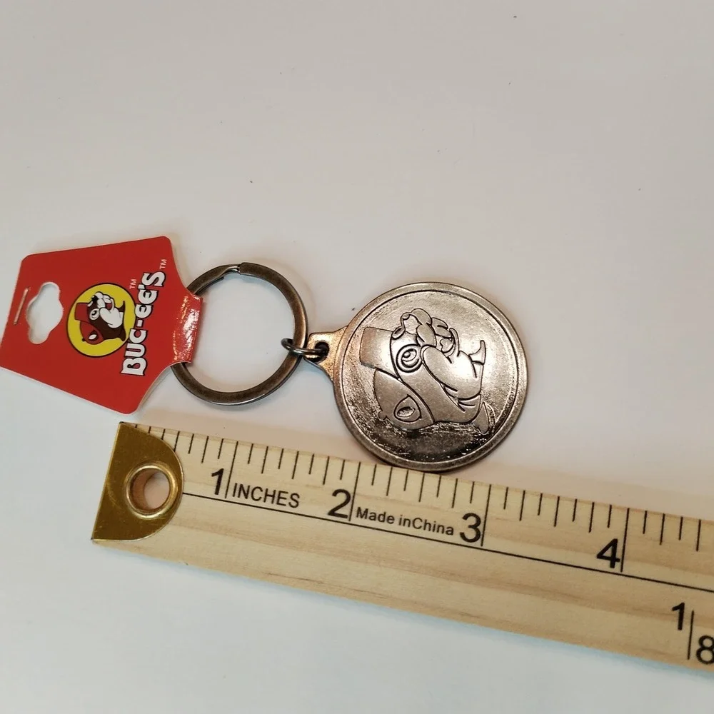 Buc-ee's Logo Metallic Keychain Key Ring 1.5 inches Bucee's Gas Station